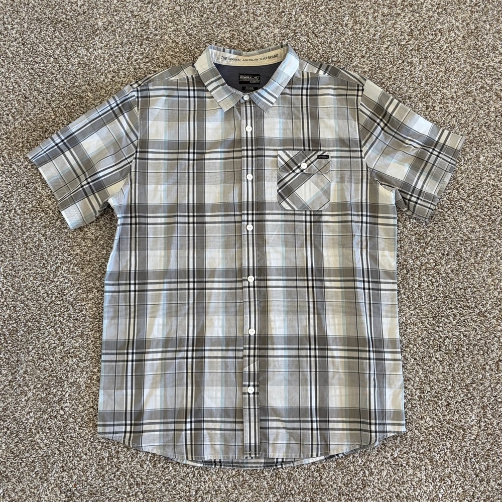 Like New Mens O’Neill Classic Fit Short Sleeve Button Down Shirt- 2XL 60% Cotton